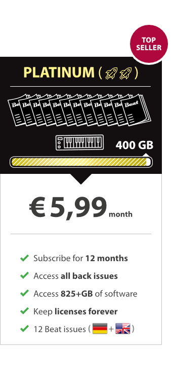 12 months of download + 12 Beat issue in German and English (PDF format)
