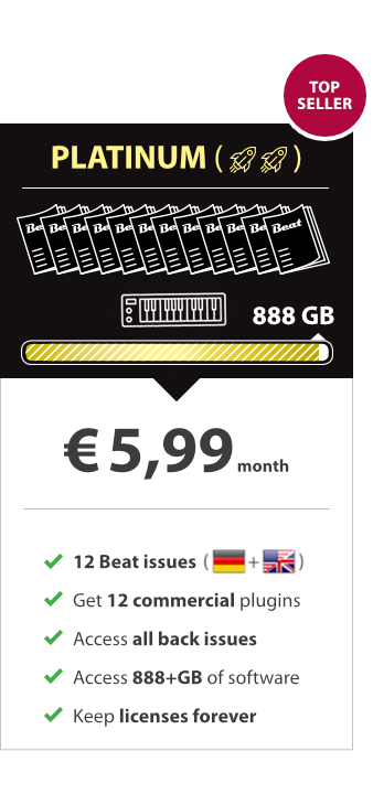 12 months of download + 12 Beat issue in German and English (PDF format)