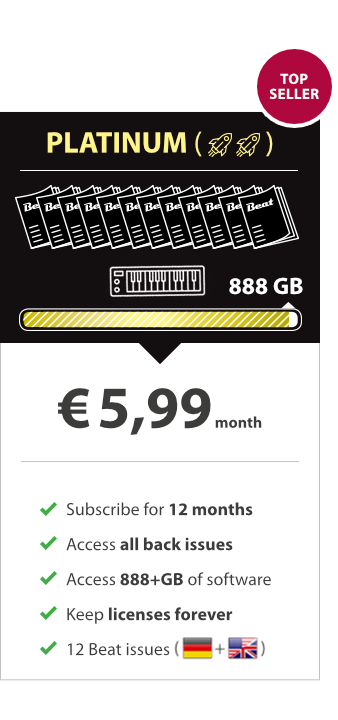 12 months of download + 12 Beat issue in German and English (PDF format)